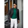 imageCOOFANDY Mens Mock Turtleneck Sweater Short Sleeve Casual Dress Sweater Slim Fit Pullover Basic Knit TeeGreen