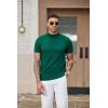 imageCOOFANDY Mens Mock Turtleneck Sweater Short Sleeve Casual Dress Sweater Slim Fit Pullover Basic Knit TeeGreen