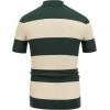 imageCOOFANDY Mens Mock Turtleneck Sweater Short Sleeve Casual Dress Sweater Slim Fit Pullover Basic Knit TeeGreen Stripe