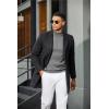imageCOOFANDY Mens Mock Turtleneck Sweater Short Sleeve Casual Dress Sweater Slim Fit Pullover Basic Knit TeeGrey