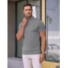 imageCOOFANDY Mens Mock Turtleneck Sweater Short Sleeve Casual Dress Sweater Slim Fit Pullover Basic Knit TeeGrey