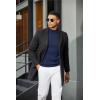 imageCOOFANDY Mens Mock Turtleneck Sweater Short Sleeve Casual Dress Sweater Slim Fit Pullover Basic Knit TeeNavy Blue