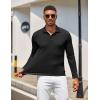 imageCOOFANDY Mens Polo Shirt Long Sleeve Moisture Wicking Golf Shirts Sun Protection Collared Work Shirts3 Pack Black  Dark Grey  Army Green