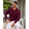 imageCOOFANDY Mens Polo Shirt Long Sleeve Moisture Wicking Golf Shirts Sun Protection Collared Work Shirts3 Pack Black  Dark Grey  Wine Red