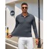 imageCOOFANDY Mens Polo Shirt Long Sleeve Moisture Wicking Golf Shirts Sun Protection Collared Work Shirts3 Pack Black  Dark Grey  Wine Red