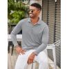 imageCOOFANDY Mens Polo Shirt Long Sleeve Moisture Wicking Golf Shirts Sun Protection Collared Work Shirts3 Pack Light Blue  White  Light Grey