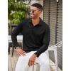 imageCOOFANDY Mens Polo Shirt Long Sleeve Moisture Wicking Golf Shirts Sun Protection Collared Work ShirtsBlack