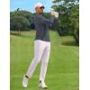 imageCOOFANDY Mens Polo Shirt Long Sleeve Moisture Wicking Golf Shirts Sun Protection Collared Work ShirtsDark Grey