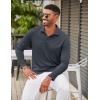 imageCOOFANDY Mens Polo Shirt Long Sleeve Moisture Wicking Golf Shirts Sun Protection Collared Work ShirtsDark Grey