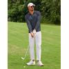 imageCOOFANDY Mens Polo Shirt Long Sleeve Moisture Wicking Golf Shirts Sun Protection Collared Work ShirtsDark Grey