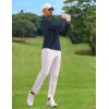 imageCOOFANDY Mens Polo Shirt Long Sleeve Moisture Wicking Golf Shirts Sun Protection Collared Work ShirtsNavy Blue