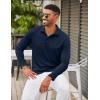 imageCOOFANDY Mens Polo Shirt Long Sleeve Moisture Wicking Golf Shirts Sun Protection Collared Work ShirtsNavy Blue