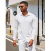 imageCOOFANDY Mens Polo Shirt Long Sleeve Moisture Wicking Golf Shirts Sun Protection Collared Work ShirtsWhite