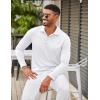 imageCOOFANDY Mens Polo Shirt Long Sleeve Moisture Wicking Golf Shirts Sun Protection Collared Work ShirtsWhite