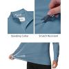 imageCOOFANDY Mens Quarter Zip Pullover UPF 50 Long Sleeve Sun Protection Shirts Golf Fishing Running Rash Guard TShirtsDeep Blue