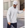 imageCOOFANDY Mens Quarter Zip Pullover UPF 50 Long Sleeve Sun Protection Shirts Golf Fishing Running Rash Guard TShirtsWhite