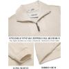 imageCOOFANDY Mens Quarter Zip Up Pullover Mock Neck Long Sleeve Sweater Casual Corduroy Polo SweatshirtBeige
