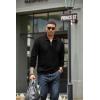 imageCOOFANDY Mens Quarter Zip Up Pullover Mock Neck Long Sleeve Sweater Casual Corduroy Polo SweatshirtBlack