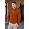 imageCOOFANDY Mens Quarter Zip Up Pullover Mock Neck Long Sleeve Sweater Casual Corduroy Polo SweatshirtCaramel Brown