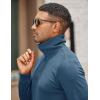 imageCOOFANDY Mens Quarter Zip Up Pullover Mock Neck Long Sleeve Sweater Casual Corduroy Polo SweatshirtDark Blue