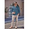 imageCOOFANDY Mens Quarter Zip Up Pullover Mock Neck Long Sleeve Sweater Casual Corduroy Polo SweatshirtDark Blue