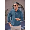 imageCOOFANDY Mens Quarter Zip Up Pullover Mock Neck Long Sleeve Sweater Casual Corduroy Polo SweatshirtDark Blue