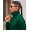 imageCOOFANDY Mens Quarter Zip Up Pullover Mock Neck Long Sleeve Sweater Casual Corduroy Polo SweatshirtDark Green