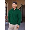 imageCOOFANDY Mens Quarter Zip Up Pullover Mock Neck Long Sleeve Sweater Casual Corduroy Polo SweatshirtDark Green