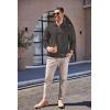 imageCOOFANDY Mens Quarter Zip Up Pullover Mock Neck Long Sleeve Sweater Casual Corduroy Polo SweatshirtDark Grey
