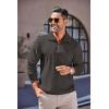 imageCOOFANDY Mens Quarter Zip Up Pullover Mock Neck Long Sleeve Sweater Casual Corduroy Polo SweatshirtDark Grey