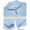 imageCOOFANDY Mens Quarter Zip Up Pullover Mock Neck Long Sleeve Sweater Casual Corduroy Polo SweatshirtDenim Blue