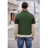 imageCOOFANDY Mens Quarter Zip Up Pullover Mock Neck Long Sleeve Sweater Casual Corduroy Polo SweatshirtGreen Black Khaki