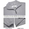 imageCOOFANDY Mens Quarter Zip Up Pullover Mock Neck Long Sleeve Sweater Casual Corduroy Polo SweatshirtGrey