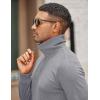 imageCOOFANDY Mens Quarter Zip Up Pullover Mock Neck Long Sleeve Sweater Casual Corduroy Polo SweatshirtGrey