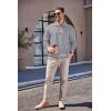 imageCOOFANDY Mens Quarter Zip Up Pullover Mock Neck Long Sleeve Sweater Casual Corduroy Polo SweatshirtGrey