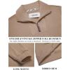 imageCOOFANDY Mens Quarter Zip Up Pullover Mock Neck Long Sleeve Sweater Casual Corduroy Polo SweatshirtKhaki