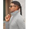 imageCOOFANDY Mens Quarter Zip Up Pullover Mock Neck Long Sleeve Sweater Casual Corduroy Polo SweatshirtLight Grey