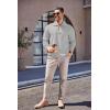 imageCOOFANDY Mens Quarter Zip Up Pullover Mock Neck Long Sleeve Sweater Casual Corduroy Polo SweatshirtLight Grey