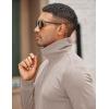 imageCOOFANDY Mens Quarter Zip Up Pullover Mock Neck Long Sleeve Sweater Casual Corduroy Polo SweatshirtMoon Gray
