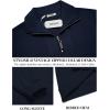 imageCOOFANDY Mens Quarter Zip Up Pullover Mock Neck Long Sleeve Sweater Casual Corduroy Polo SweatshirtNavy Blue