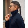 imageCOOFANDY Mens Quarter Zip Up Pullover Mock Neck Long Sleeve Sweater Casual Corduroy Polo SweatshirtNavy Blue