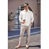 imageCOOFANDY Mens Quarter Zip Up Pullover Mock Neck Long Sleeve Sweater Casual Corduroy Polo SweatshirtWhite