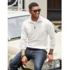 imageCOOFANDY Mens Quarter Zip Up Pullover Mock Neck Long Sleeve Sweater Casual Corduroy Polo SweatshirtWhite