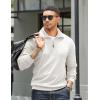 imageCOOFANDY Mens Quarter Zip Up Pullover Mock Neck Long Sleeve Sweater Casual Corduroy Polo SweatshirtWhite