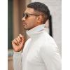 imageCOOFANDY Mens Quarter Zip Up Pullover Mock Neck Long Sleeve Sweater Casual Corduroy Polo SweatshirtWhite