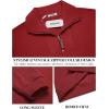 imageCOOFANDY Mens Quarter Zip Up Pullover Mock Neck Long Sleeve Sweater Casual Corduroy Polo SweatshirtWine Red