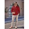 imageCOOFANDY Mens Quarter Zip Up Pullover Mock Neck Long Sleeve Sweater Casual Corduroy Polo SweatshirtWine Red