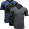 imageCOOFANDY Mens T Shirts Short Sleeve Classic V Neck TShirt Casual Summer Basic Tee ShirtYblackDark GreyNavy Blue3 Pack