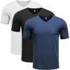 imageCOOFANDY Mens T Shirts Short Sleeve Classic V Neck TShirt Casual Summer Basic Tee ShirtYblackWhiteNavy Blue3 Pack