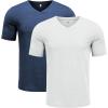 imageCOOFANDY Mens T Shirts Short Sleeve Classic V Neck TShirt Casual Summer Basic Tee ShirtYwhiteNavy2 Pack